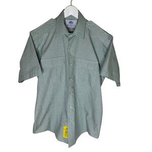 DSCP Garrison Collection Men's Short Sleeve Military Button Up Shirt, Size 15.5